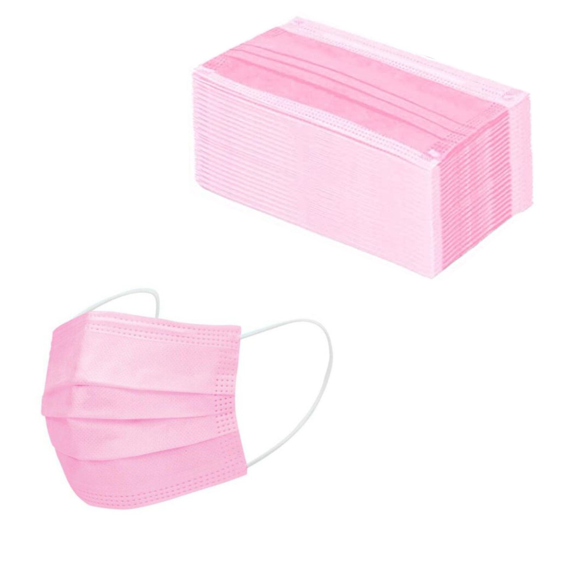 Kolmekihilised meditsiinilised kaitsemaskid Type 2R, roosad (50 tk)